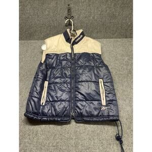 Y2K Reebok Puffer Vest Women’s Size Medium Blue Full Zip Insulated